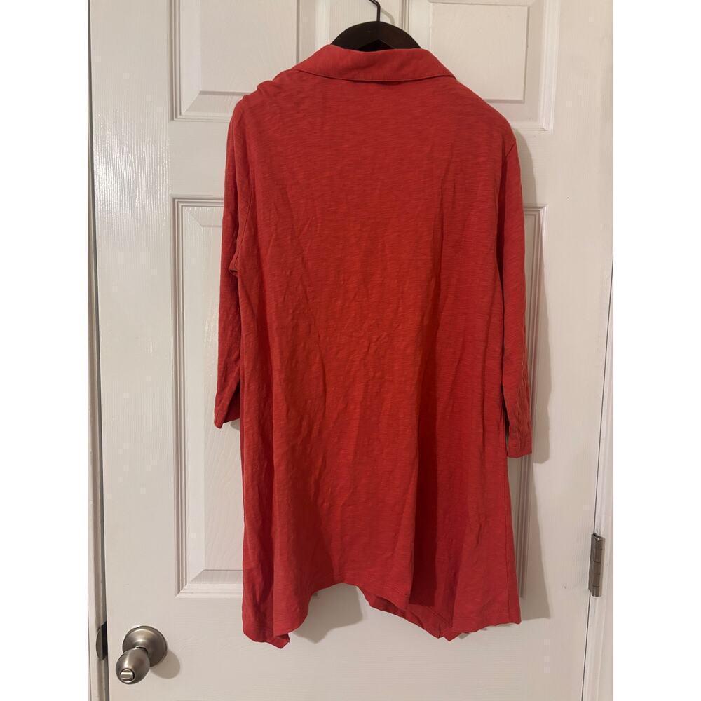 Soft Surroundings Danielle button 3/4 sleeve tunic orange sz M - Picture 8 of 10